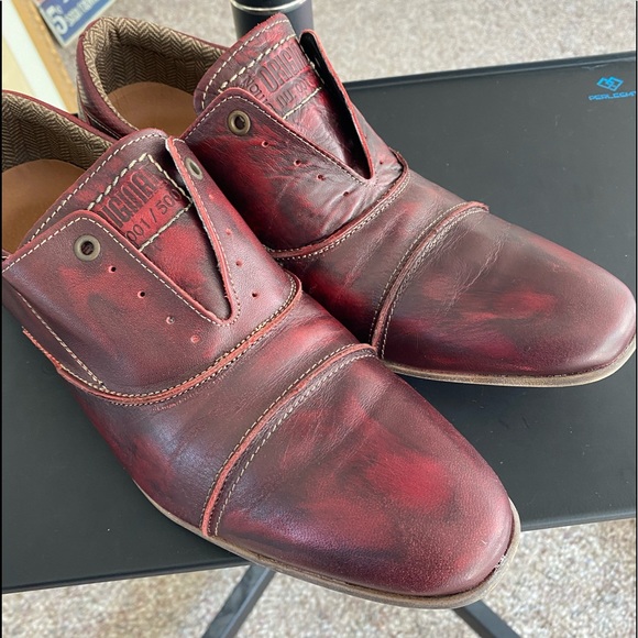 Steve Madden SCAFELL Red Burgandy Hand Crafted Limited Edition Mens Oxford Sz 10 - Picture 1 of 14